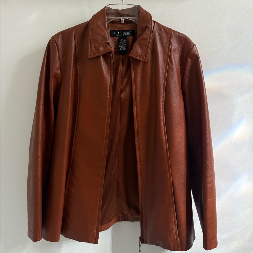 Dialogue Reddish-Brown Leather Jacket